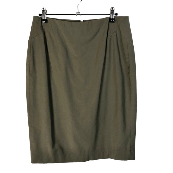 Ann Taylor Petite Taupe Brown Knee Length Pencil Skirt 8P - Picture 1 of 2